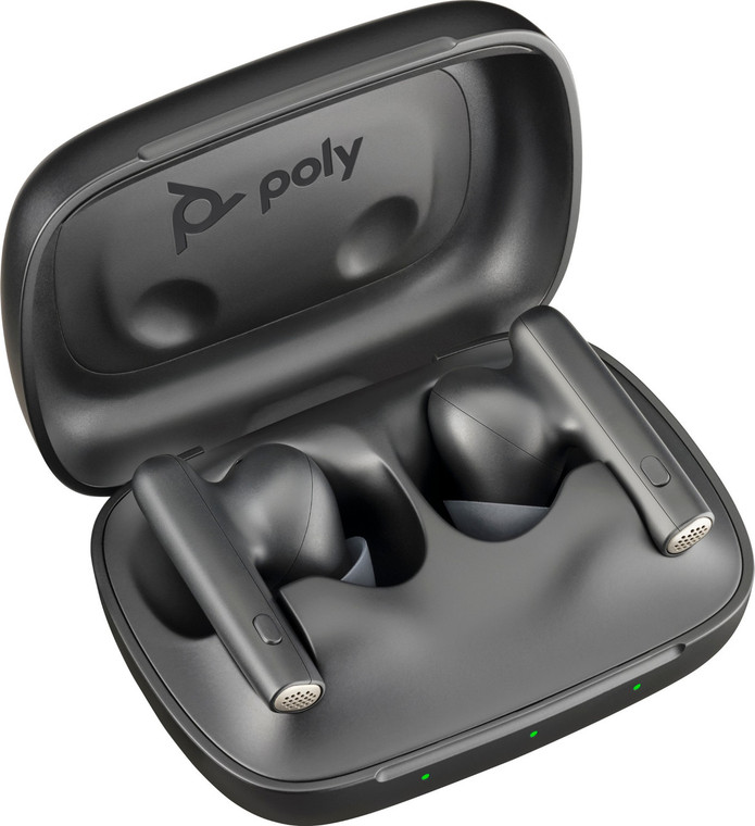POLY Voyager Free 60 UC Carbon Black Earbuds +BT700 USB-A Adapter +Basic Charge Case - 7Y8H3AA