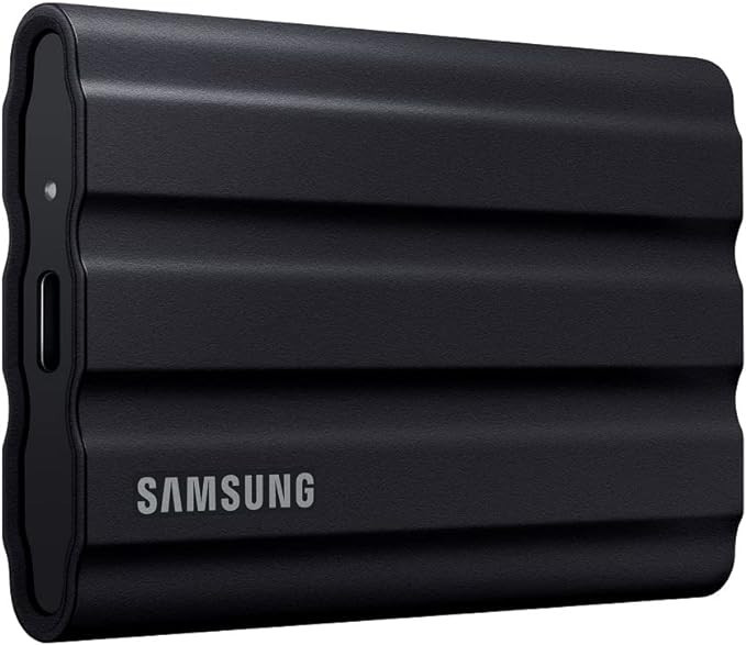 SAMSUNG T7 Shield 2TB, Portable SSD, up-to 1050MB/s, USB 3.2 Gen2, Rugged, IP65 Water & Dust Resistan, Extenal Solid State Drive (MU-PE2T0S/AM), Black