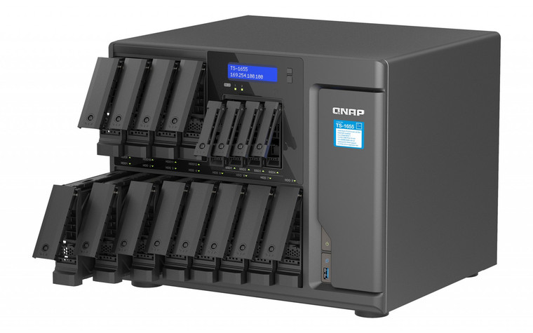 QNAP TS-1655 NAS Tower Intel Atom® C5125 8 GB DDR4 0 TB QNAP Turbo System Black - TS-1655-8G-US