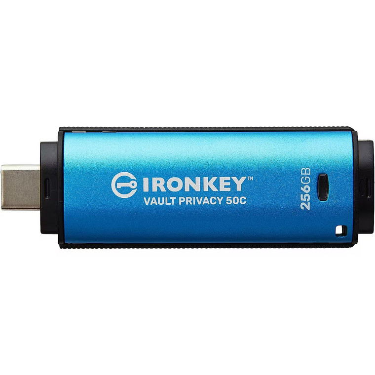 Kingston Technology IronKey Vault Privacy 50 USB flash drive 256 GB USB Type-C 3.2 Gen 1 (3.1 Gen 1) Black, Blue - IKVP50C/256GB