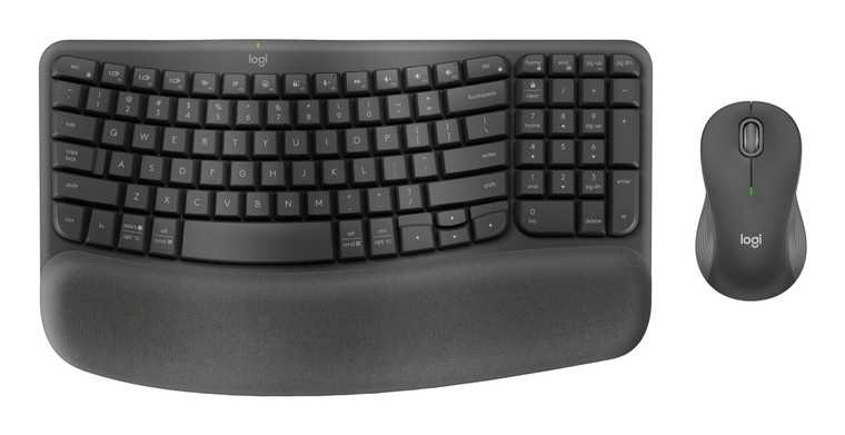 Logitech Wave Keys MK670 keyboard Mouse included Home/Office RF Wireless + Bluetooth QWERTY English Graphite - 920-012059