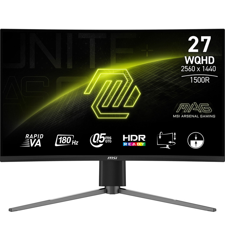 MSI MAG 27CQ6PF computer monitor 27" 2560 x 1440 pixels Wide Quad HD LCD Black