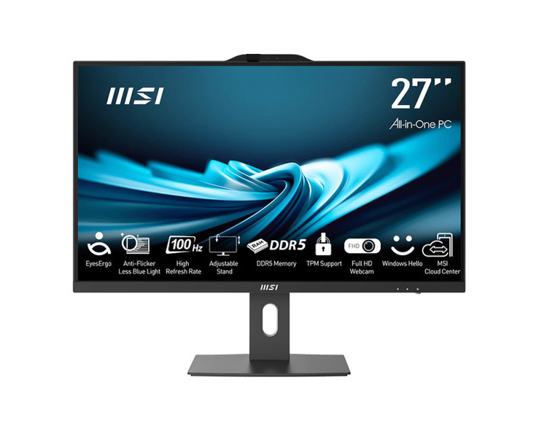 MSI Pro AP272P 14M-602US Intel® Core i7 i7-14700 27" 1920 x 1080 pixels All-in-One PC 16 GB DDR5-SDRAM 1 TB SSD Windows 11 Home Wi-Fi 6E (802.11ax) Black
