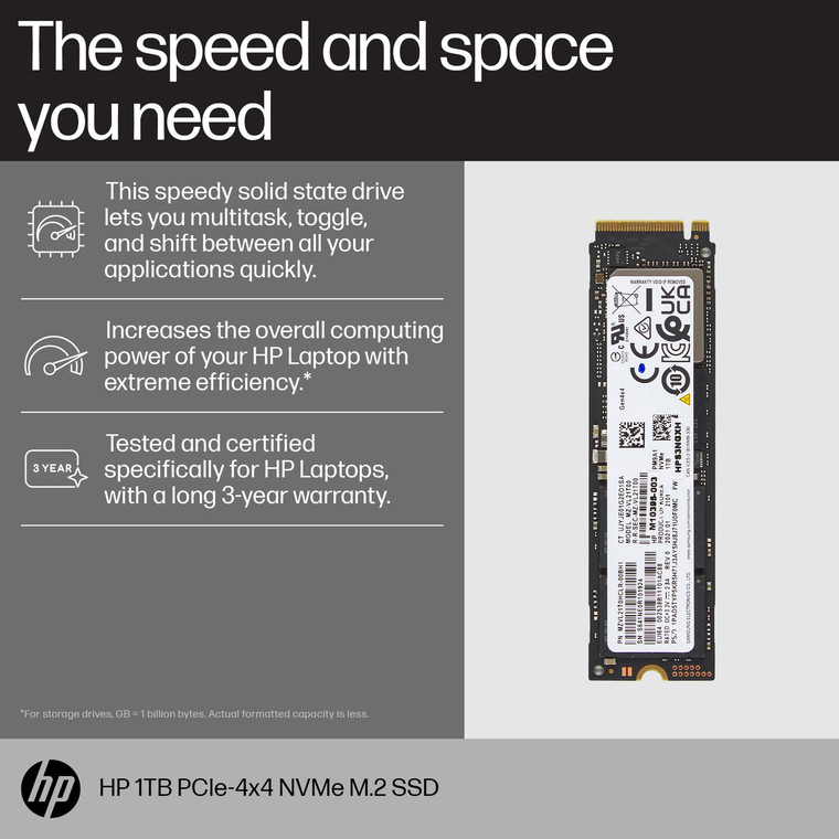 HP 1TB PCIe4x4 NVMe M.2 SSD - 8C4X7AA