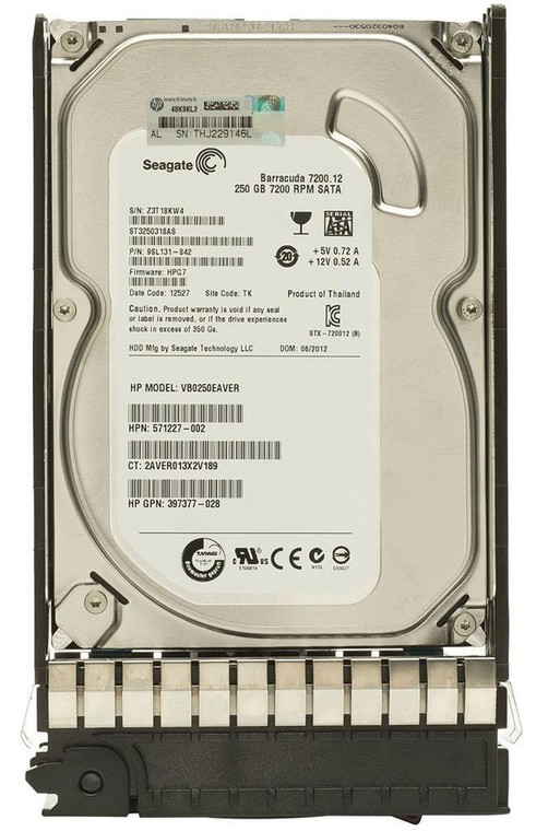 Part No: 652578-001 - HP 250GB 7200RPM SATA 3GB/s 3.5-inch Hard Drive