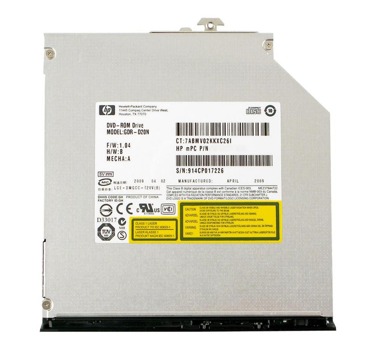 Part No: 577204-001 - HP 8x DVD-ROM SATA Slim Internal Optical Disc Drive