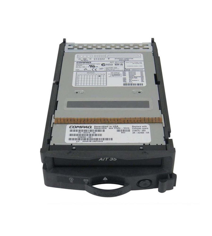 Part No: 218575-002 - HP 35GB AIT SCSI LVD Hot Plug Tape Drive with Carrier (Internal/Carbon) Proliant Servers