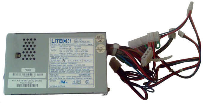 Part No: 292480-001 - HP 300-Watts 20-Pin ATX Internal Power Supply for ProLiant ML310 G1 Server