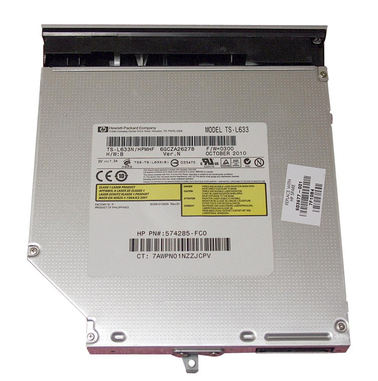 Part No: 603677-001 - HP DVD-RW/+RW Super Multi Dual Layer Lightscribe SATA Optical Disk Drive