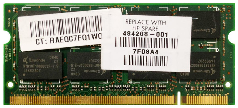 Part No: 484268-001 - HP 2GB PC2-6400 DDR2-800MHz non-ECC Unbuffered CL6 200-Pin SoDimm Memory Module