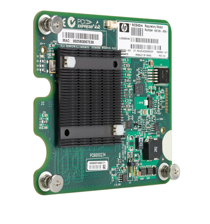 Part No: 539857-B21 - HP NC542M PCI-Express Dual Port Flex-10 10GbE Mezzanine Gigabit Ethernet Server Adapter for ProLiant c-Class BladeSystem