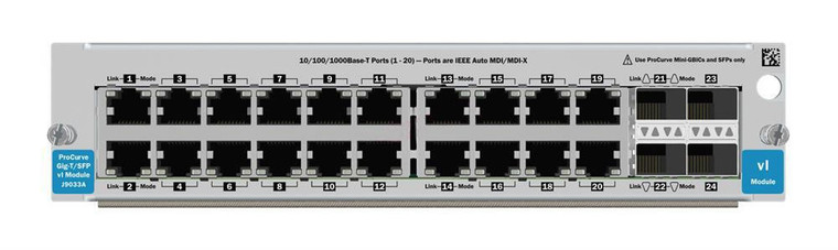 Part No: J9033A - HP ProCurve Switch VL 20-Port 10/100Base-TX Ethernet Switch Module + 4 x SFP (Mini-GBIC)