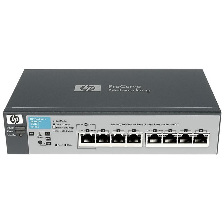 Part No: J9449-69001 - HP ProCurve 1810G-8 8-Ports 10/100/1000Base-T Managed Gigabit Ethernet Switch