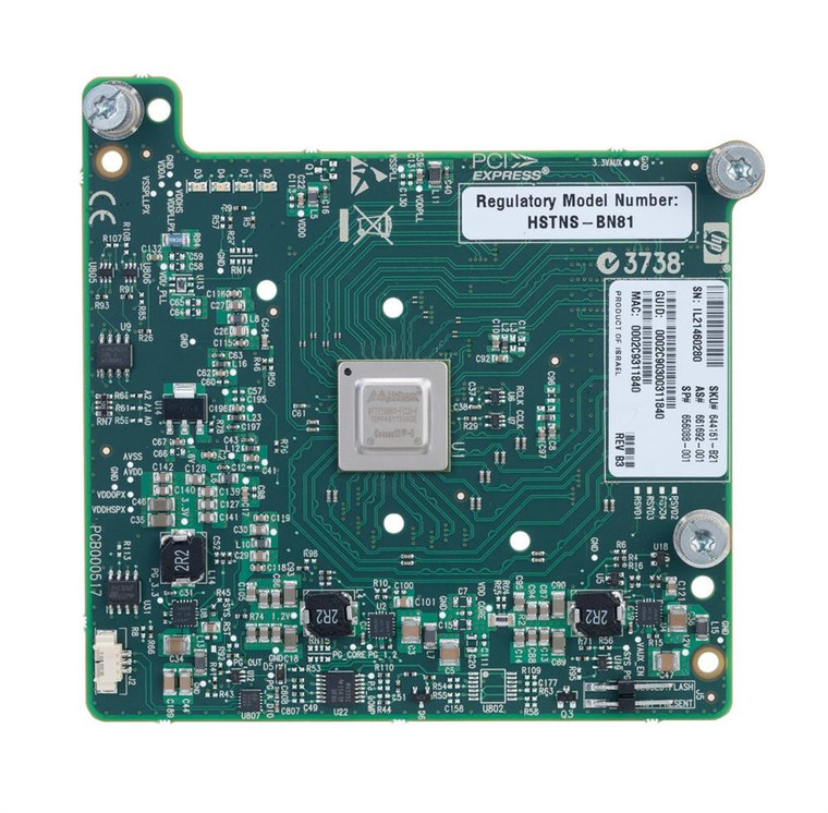 Part No: 656088-002 - HP 10GbE InfiniBand FDR/EN CX3 10/40GB 2-Port 544M Mezzanine Host Channel Adapter