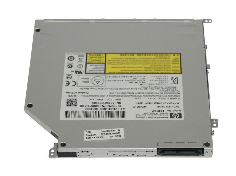 Part No: 657530-001 - HP 8x DVD+/-RW SATA SlimLine Dual Layer LightScribe Optical Drive