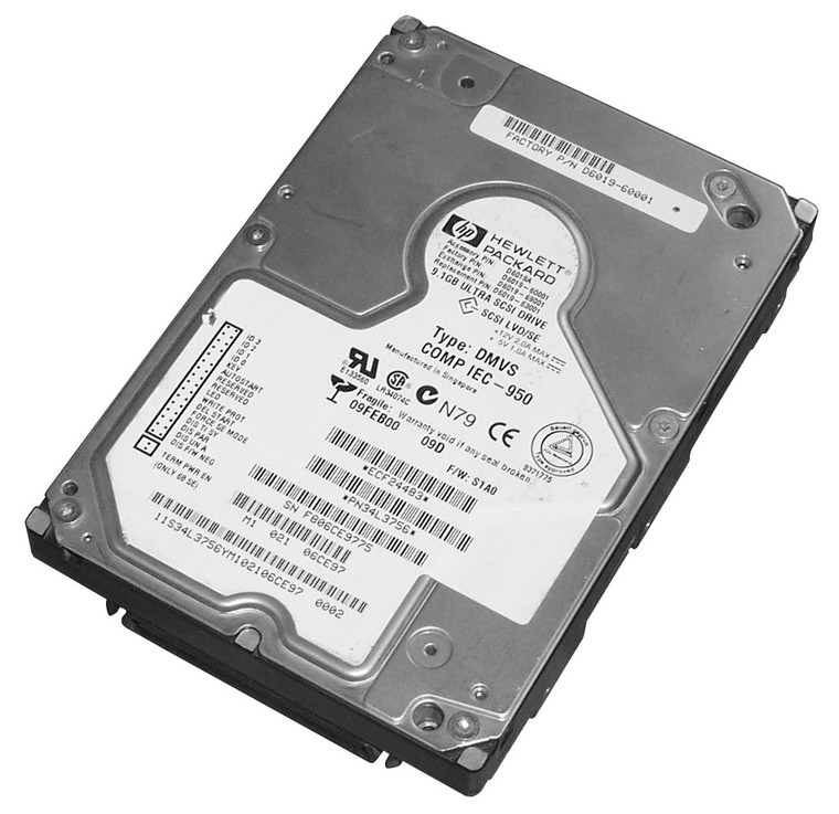 Part No: D6019-63001 - HP 9.1GB 10000RPM Ultra Wide SCSI Hot-Pluggable 80-Pin 3.5-inch Hard Drive