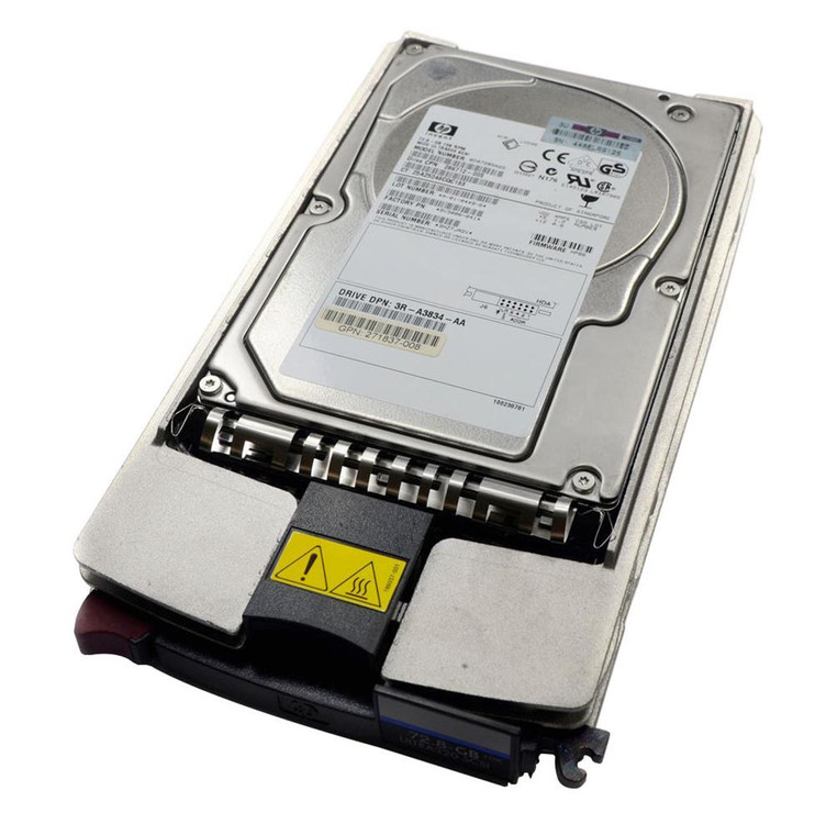 Part No: 3R-A3834-AA - HP 72.8GB 10000RPM Ultra-320 SCSI Hot-Pluggable LVD 80-Pin 3.5-inch Hard Drive