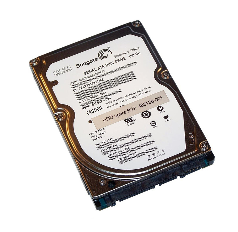 Part No: 515657-003 - HP 160GB 7200RPM SATA 3GB/s NCQ 2.5-inch Hard Drive
