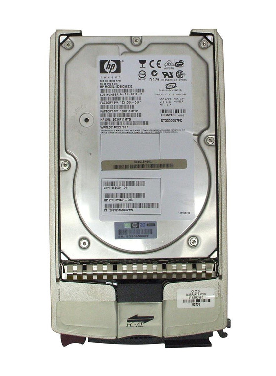 Part No: 359461-003N - HP 300GB 10000RPM Fibre Channel 2GB/s Hot-Pluggable Dual Port 3.5-inch Hard Drive