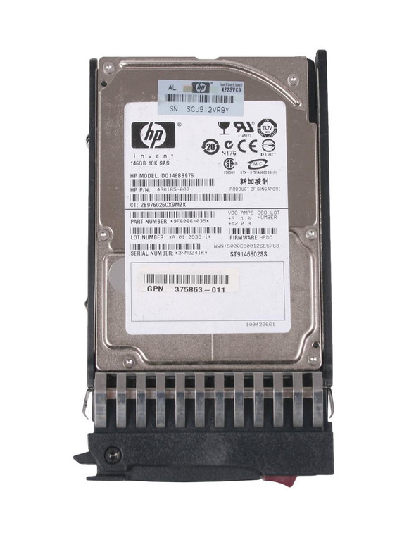 Part No: 375863-011N - HP 146GB 10000RPM SAS 3GB/s Hot-Pluggable Single Port 2.5-inch Hard Drive