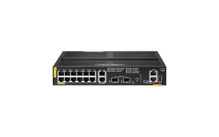 HPE Aruba Networking CX 6200F 12G Class4 PoE 2G/2SFP+ 139W Managed L3 Gigabit Ethernet (10/100/1000) Power over Ethernet (PoE) 1U - R8Q72A#B2B
