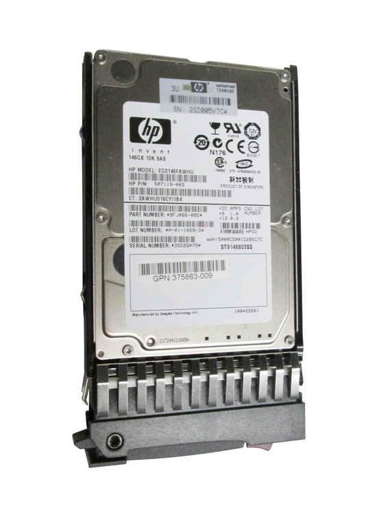 Part No: 375863-009N - HP 146GB 10000RPM SAS 3GB/s Hot-Pluggable Dual Port 2.5-inch Hard Drive