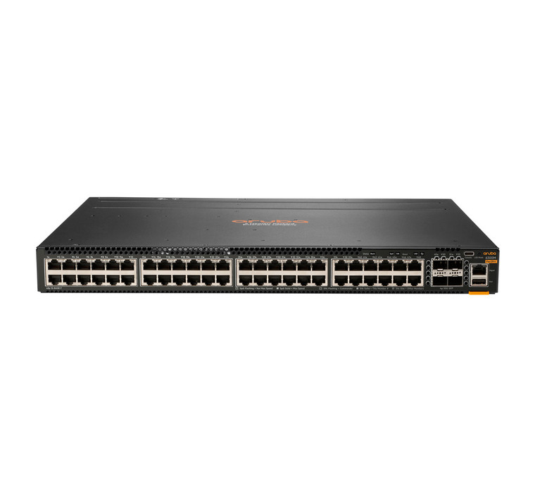 HPE Aruba Networking CX 6300M 48p 1GbE 4p SFP56 Power-to-Port 2 Fan Trays 1 PSU Managed L3 Gigabit Ethernet (10/100/1000) 1U Black - JL762A#ABA