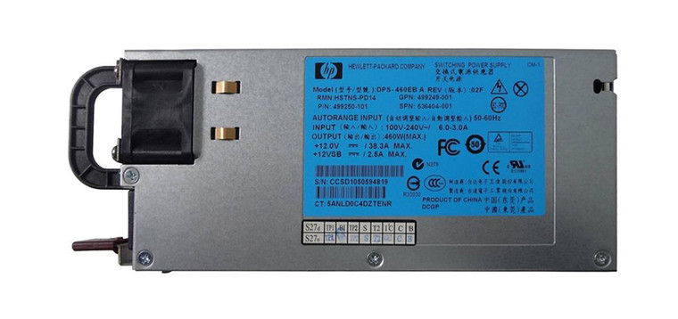 Part No: 503296-2PS - HP 460-Watts Common Slot Gold Hot-Pluggable Power Supply for ProLiant DL380 G5 / DL385 G2 / ML350 G5 / ML370 G5 Servers