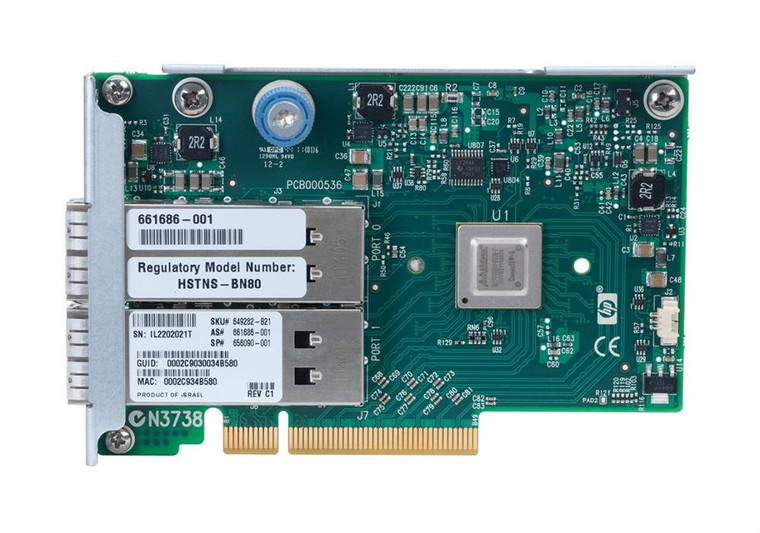 Part No: HSTNS-BN80 - HP InfiniBand QDR/EN 10GB 2-Port 544FLR-QSFP Adapter