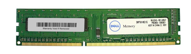 Part No: SNPTW149C/1G - Dell 1GB(1X1GB)1333MHz PC3-10600 240-Pin DDR3 NON ECC SDRAM DIMM GENU