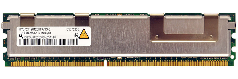 Part No: HYS72T128420HFA-3S-B - Dell 1GB 2RX8 PC2-5300F FULLY BUFFERED ECC DDR2-667 Memory Module