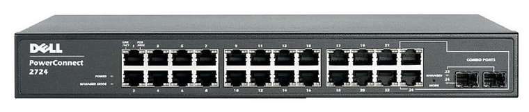 Part No: 0TJ689 - Dell PowerConnect 2724 24-Ports 10/100/1000Base-T Gigabit Ethernet Switch (Refurbished)
