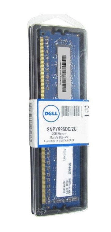 Part No: SNPY996DC/2G - Dell 2GB(1X2GB)1066MHz PC3-8500 240-Pin DDR3 SDRAM DIMM NON ECC Dell Memory for Dell Optiplex Inspiron