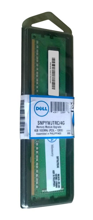 Part No: SNPYWJTRC/4G - Dell 4GB(1X4GB) 1600MHz PC3-12800 Single Rank ECC UNBUFFERED 1.35V DDR3L SDRAM 240-Pin DIMM DEL