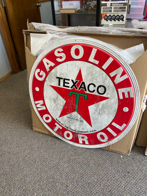 Retro Texaco White Ring 36" x 36" Sign
