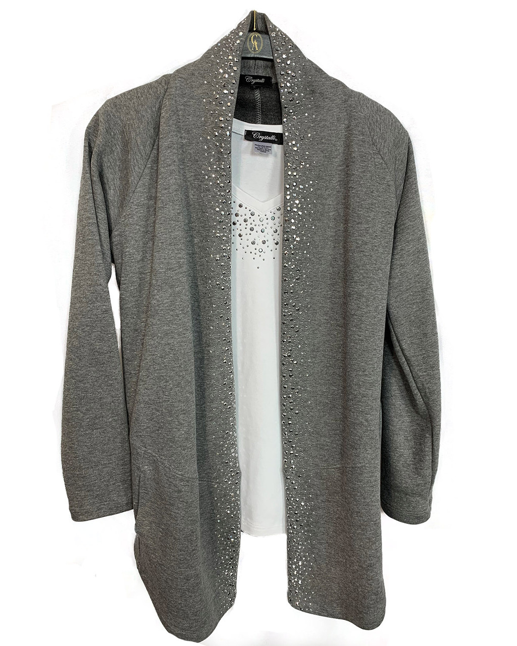 Silver Scattered Trim Cardigan