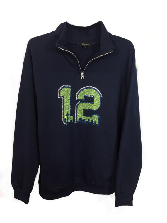 12 Seahawks Retro 1/4 Zip Sweatshirt