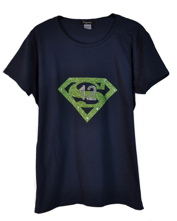 12 Blue Superman Short sleeve Crewneck Tee