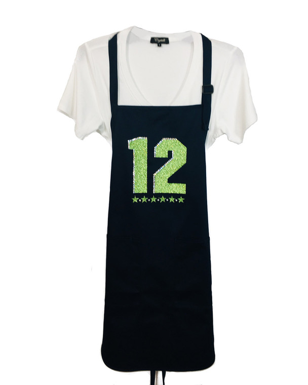 12 Green with Green Stars Apron