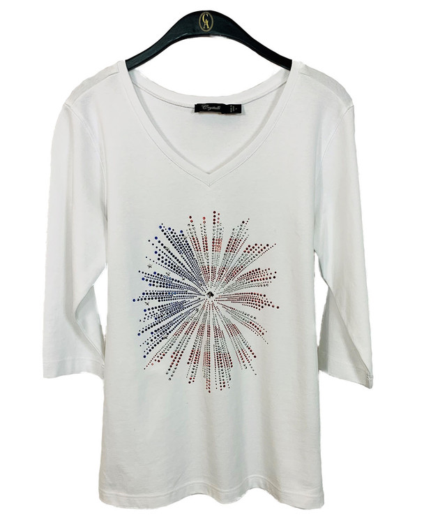 Flag Burst V-Neck Tee