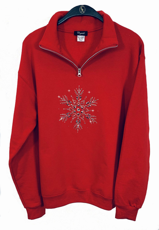 Crystal Snowflake 1/4 Zip Sweatshirt-P