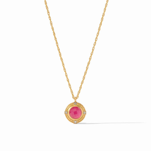 Astor Solitaire Necklace Iridescent Raspberry