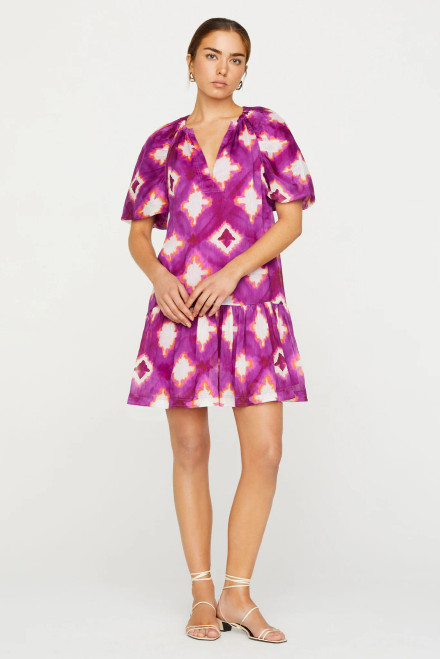 Greta Dress - Lavender Lattice 