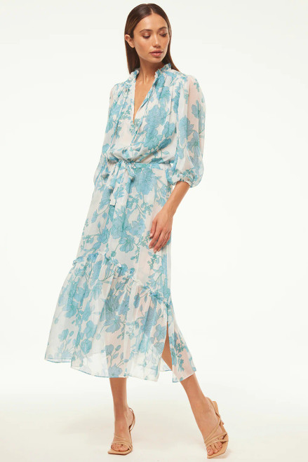 Olivia Dress - Turquoise Floral 