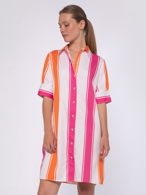 Hester Dress - Pink/Orange 