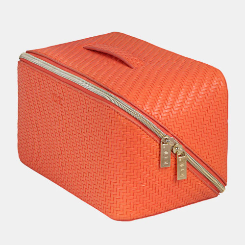 Herringbone Beauty Bag Large - Tangerine 