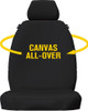 All-over black 16oz premium canvas seat cover construction for Ford Ranger, Ford Everest and Mazda BT-50 built for fleet and trade vehicles
