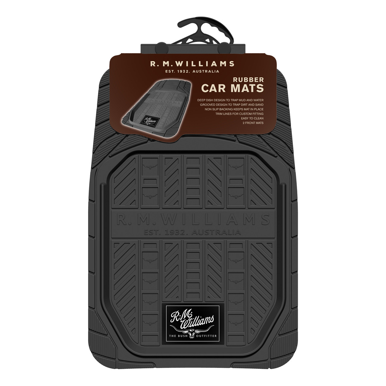 R.M.Williams Floor Mats Black Rubber Set
