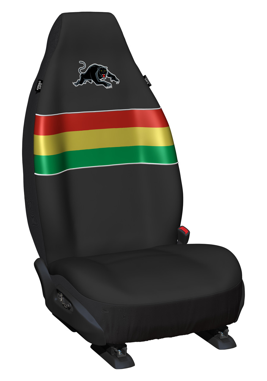 One Size Fits All Penrith Panthers NRL Front Car Seat Covers Set Of 2 