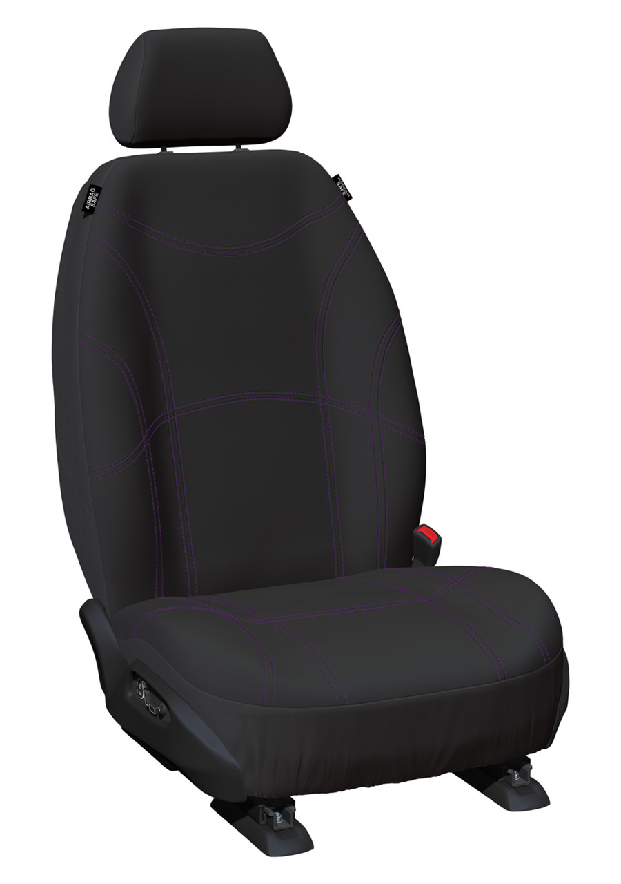 Neoprene Car Seat Covers Getaway Neoprene Black with Purple Accent